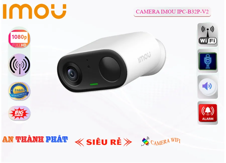 Camera Imou Dùng Pin IPC-B32P-V2,IPC-B32P-V2 Giá Khuyến Mãi,IPC-B32P-V2 Giá rẻ,IPC-B32P-V2 Công Nghệ Mới,Địa Chỉ Bán