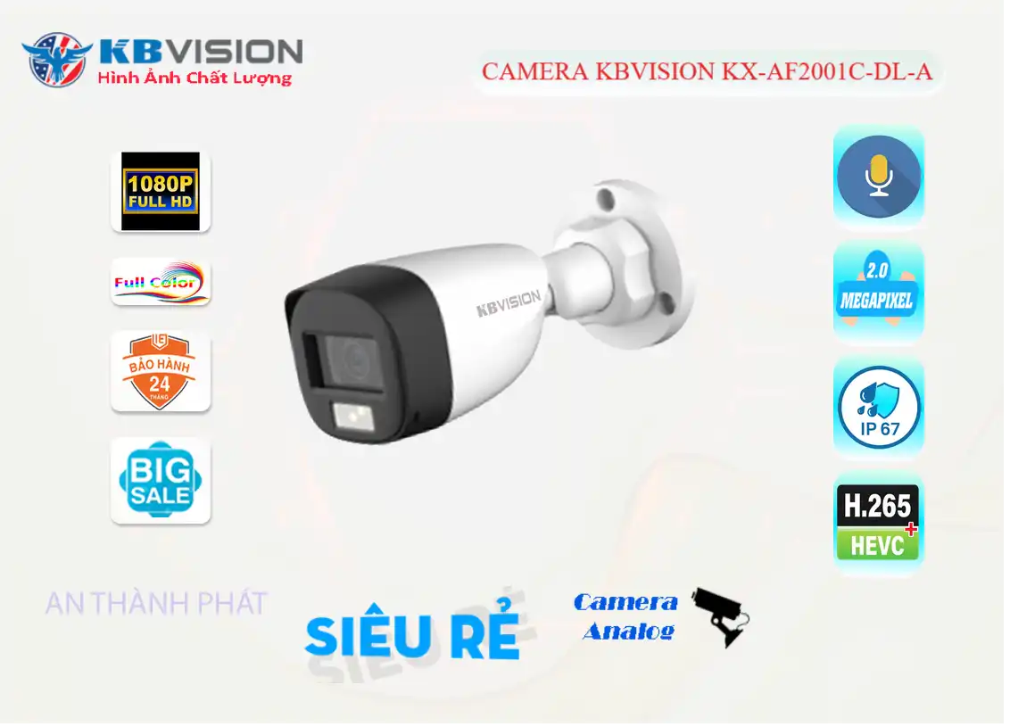 KBvision KX-AF2001C-DL-A Camera Ghi Âm Ngoài Trời,Giá HD Anlog KX-AF2001C-DL-A,phân phối