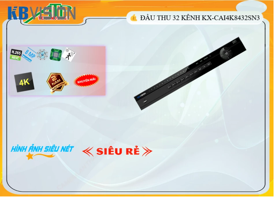 Đầu ghi KBvision KX-CAi4K8432SN3,Giá KX-CAi4K8432SN3,phân phối KX-CAi4K8432SN3,KX-CAi4K8432SN3Bán Giá