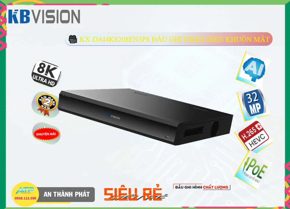 Đầu Ghi KBvision KX-DAi4K8208EN3P8, Giá KX-DAi4K8208EN3P8, phân phối KX-DAi4K8208EN3P8,KX-DAi4K8208EN3P8Bán Giá Rẻ