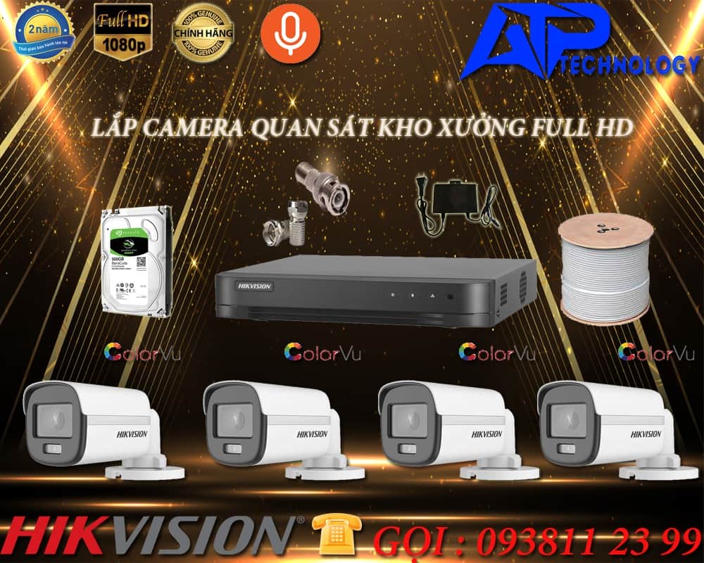 Bộ 4 CAMERA FULL COLOR HIKVISION