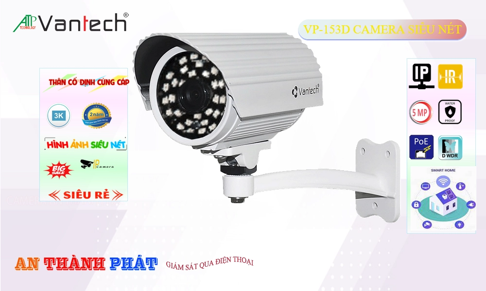 ✅ Camera Cấp Nguồ Qua Dây Mạng VP-153D VanTech