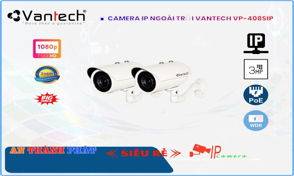 Camera VanTech Thiết kế Đẹp VP-408SIP,Giá VP-408SIP,VP-408SIP Giá Khuyến Mãi,bán VP-408SIP, Công Nghệ POE VP-408SIP