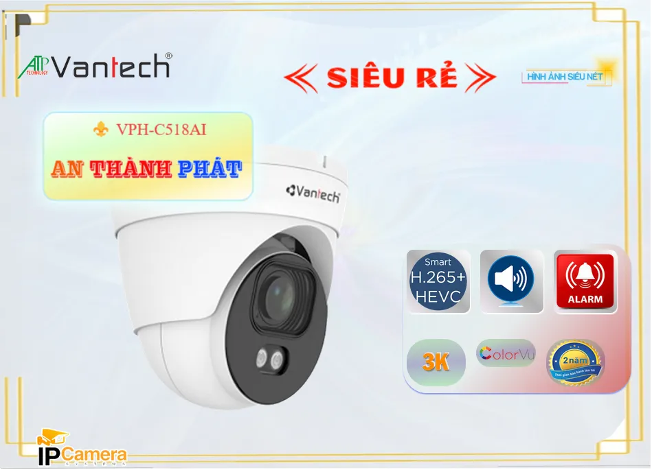 Camera VanTech VPH-C518AI,VPH-C518AI Giá Khuyến Mãi,VPH-C518AI Giá rẻ,VPH-C518AI Công Nghệ Mới,Địa Chỉ Bán