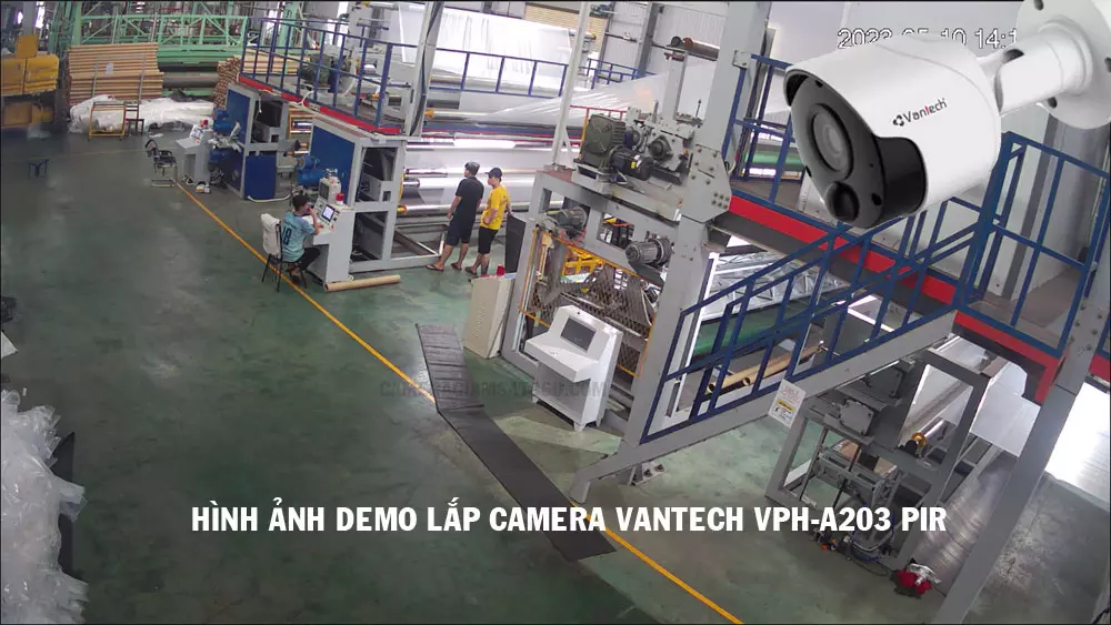 hình ảnh demo lắp camera vantech VPH-A203 PIR