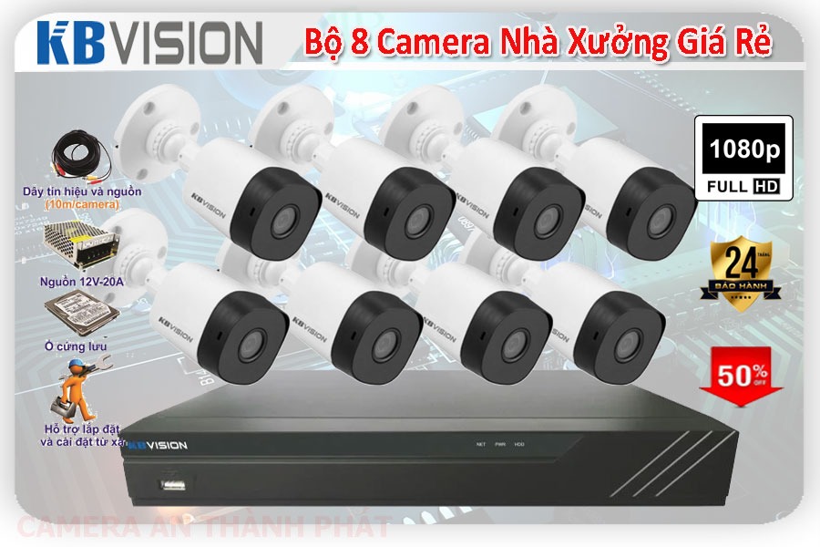 Lắp đặt camera kbvision trọn bộ 8 mắt